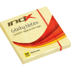 Inox 75X75 Yapışkanlı 100 Yaprak Not Kağıdı, Sarı İNOX - 1