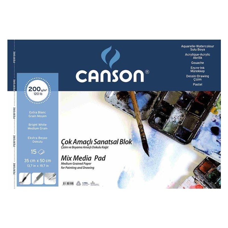 Canson Çok Amaçlı 200Gr 15 Yap.Resim Defteri 35X50Cm CANSON - 1