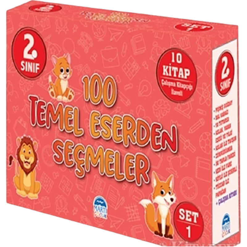 100 Temel Eserden Seçmeler 1 - 2.Sınıf 10 Kitap MARTI YAYINLARI - 1