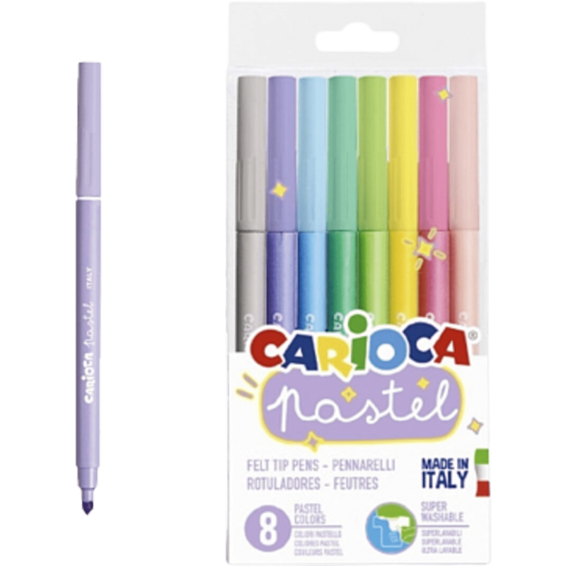 Carioca Pastel Süper Yıkanabilir Keçeli Kalem 8'Li  - 1