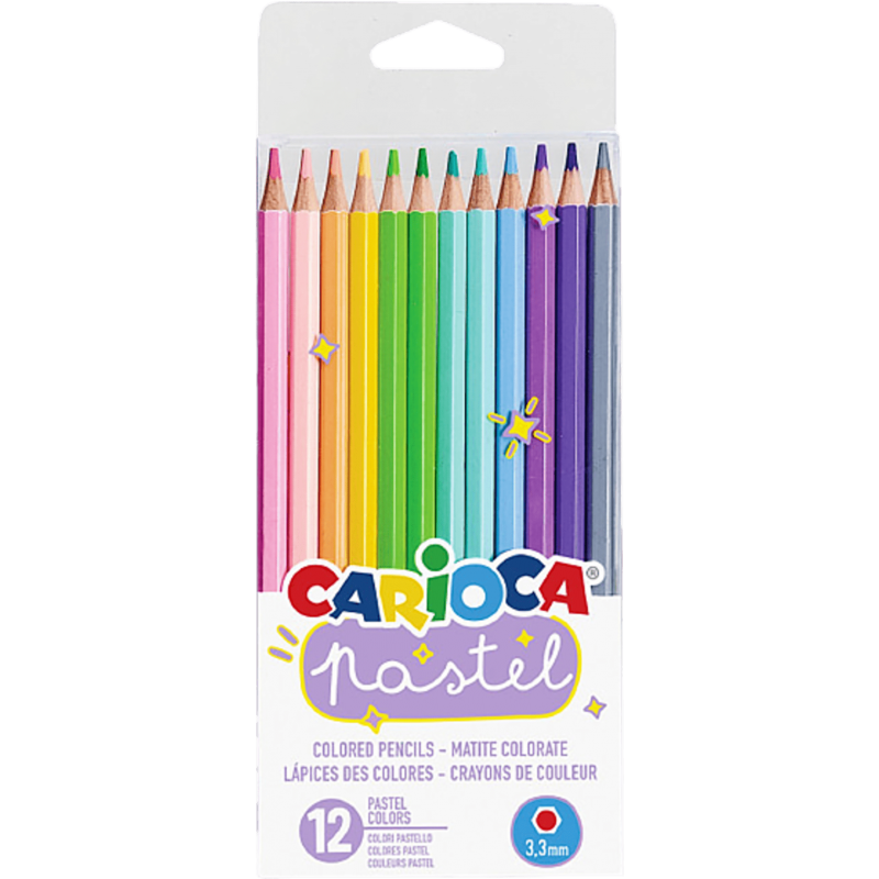 Carioca Pastel Renk Kuru Boya Kalemi 12'Li  - 1