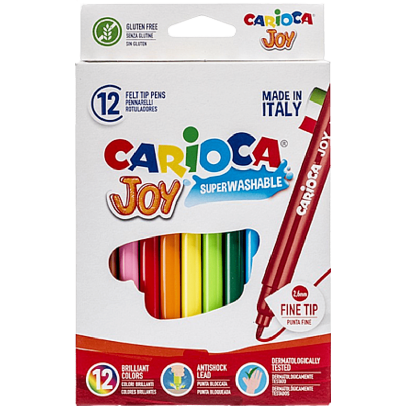 Carioca Joy Süper Yıkanabilir Keçeli Boya Kalemi 12'Li  - 1