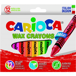 Carioca Wax Maxı Yıkanabilir Pastel Boya Kalemi 12'Li  - 1