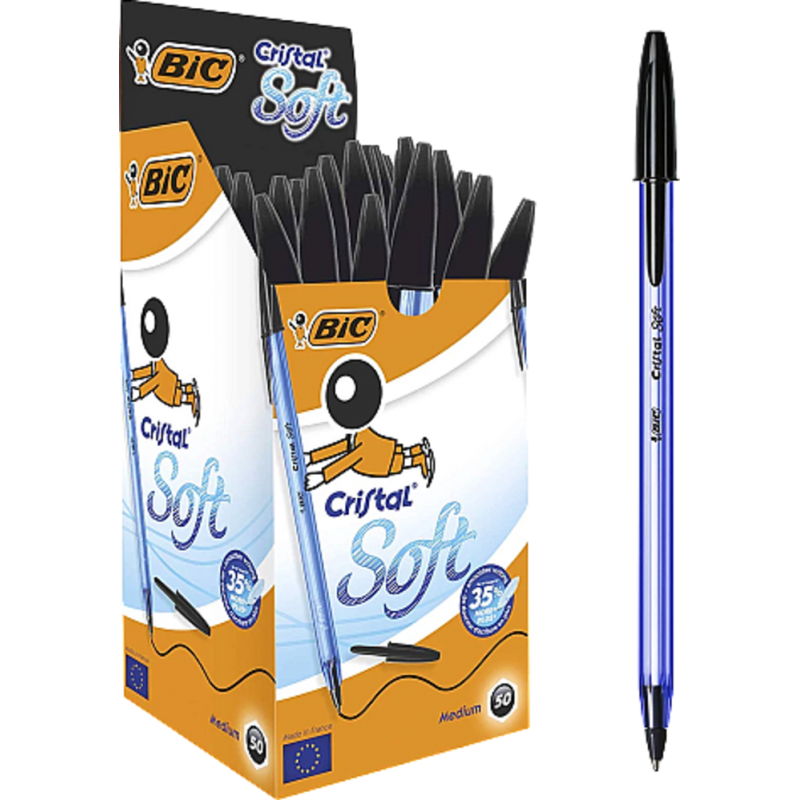 Bic Crıstal Soft Tükenmez Kalem Siyah 50'Li Kutu BİC - 1