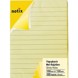 Notix Pastel Sarı 100 Yap. Çizgili Notluk NOTİX - 1