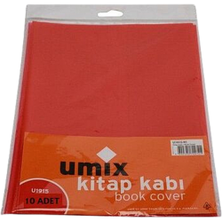 Umix Tek Kenarı Yapışkanlı Hazır Kitap Kabı 10'Lu Kırmızı UMİX - 1
