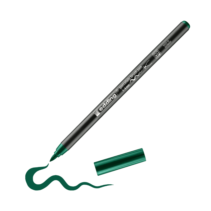 Edding 4200 Fırça Uçlu Yeşil Porselen Kalemi EDDİNG - 1