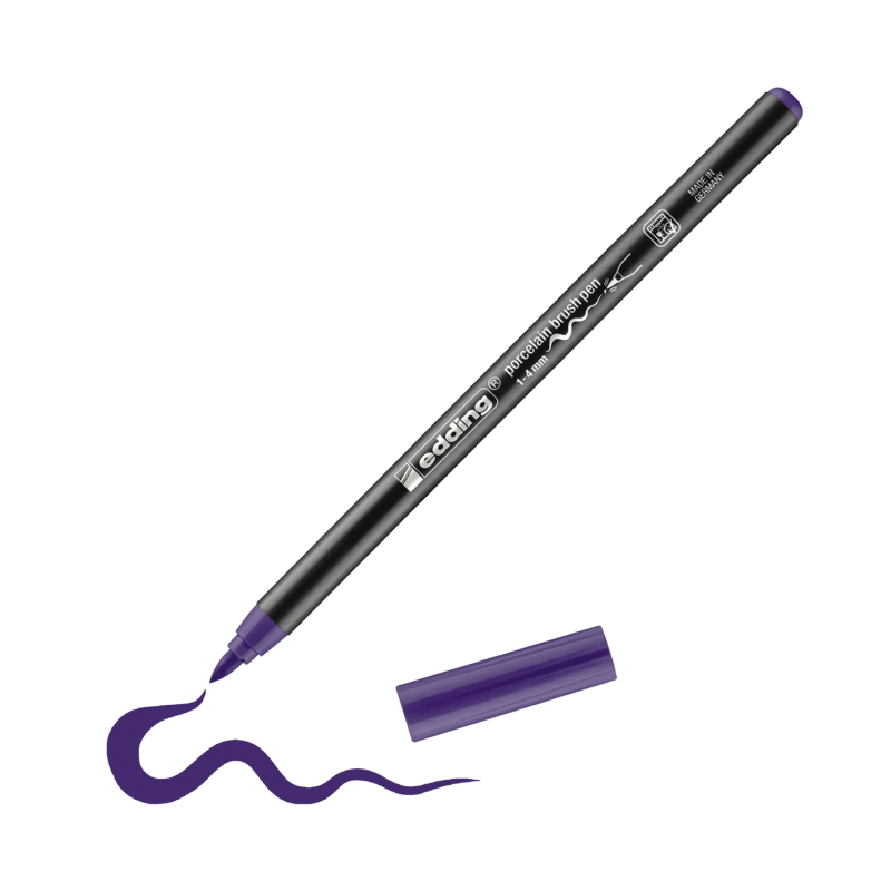 Edding 4200 Fırça Uçlu Mor Porselen Kalemi EDDİNG - 1