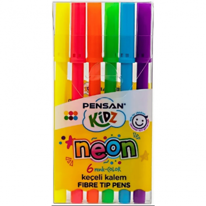 Pensan Kidz Neon 6 Renk Keçeli Kalem PENSAN - 1