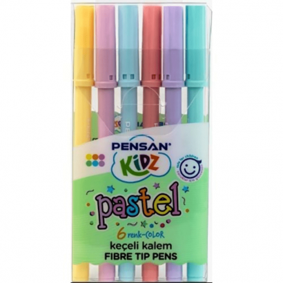 Pensan Kidz Pastel 6 Renk Keçeli Kalem PENSAN - 1