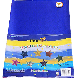 Lino A4 10 Renk Simli Elişi Kağıdı  - 1