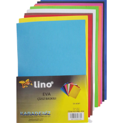 Lino A4 10 Renk Çizgi Baskılı Eva  - 1