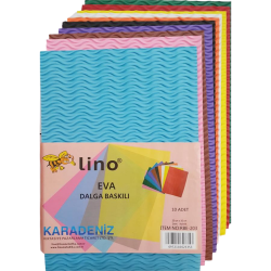 Lino A4 10 Renk Dalga Baskılı Eva  - 1