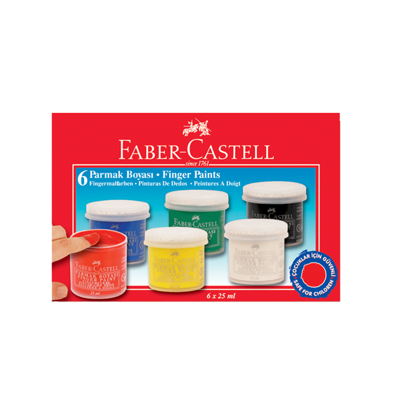 Faber-Castell 6 Renk Parmak Boyası, 25 Ml FABER-CASTELL - 1