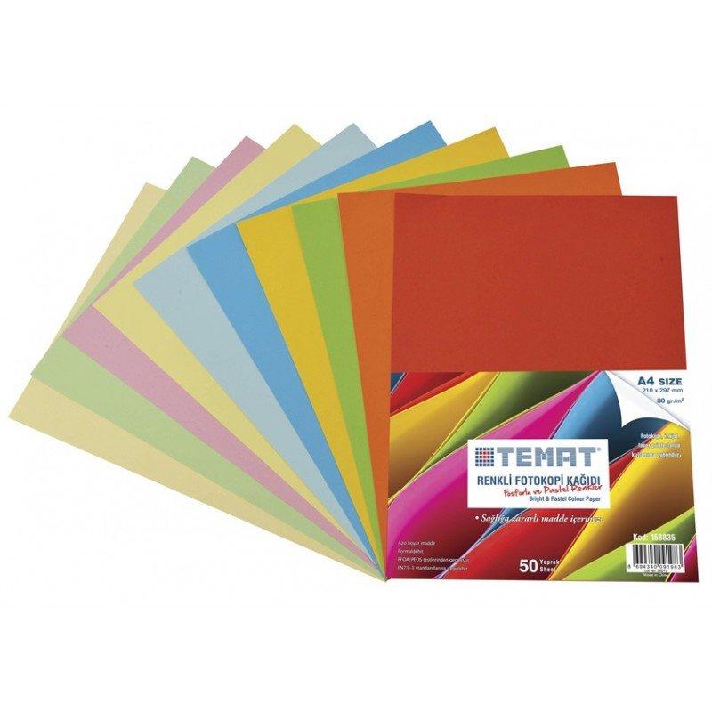 Temat 50'Li Renkli Fotokopi Kağıdı 80 Gr. TEMAT - 1