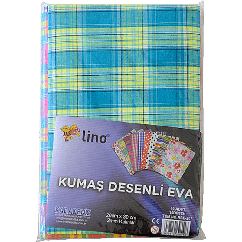 Lino Eva 20X30 Cm.10 Renk 2Mm. Kumaş Desenli  - 1