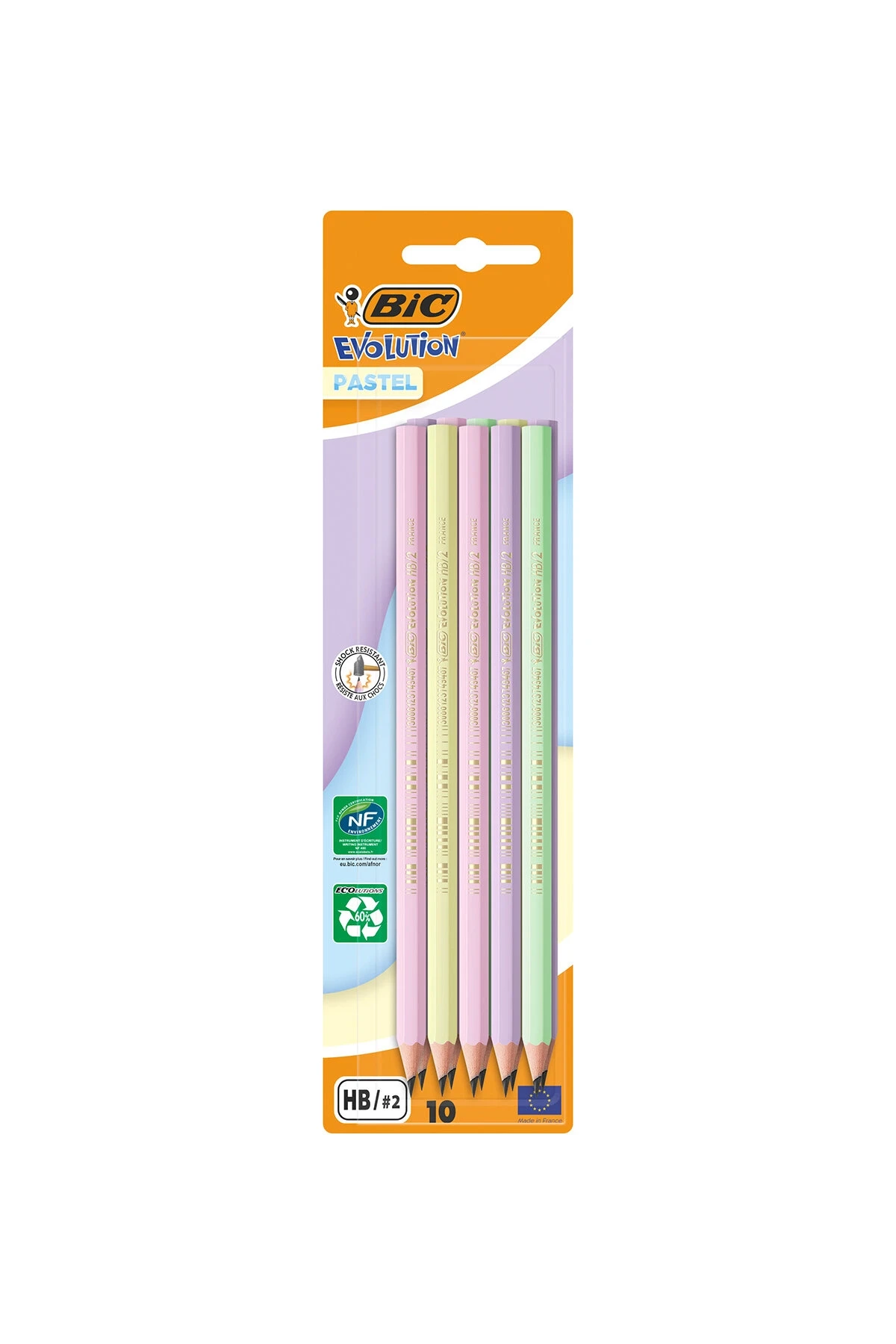 BİC EVOLUTION PASTEL KURŞUN KALEM 10'LU BLİSTER