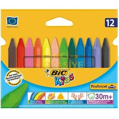 BIC ELLERİ KİRLETMEYEN ÜÇGEN PASTEL BOYA 12 RENK