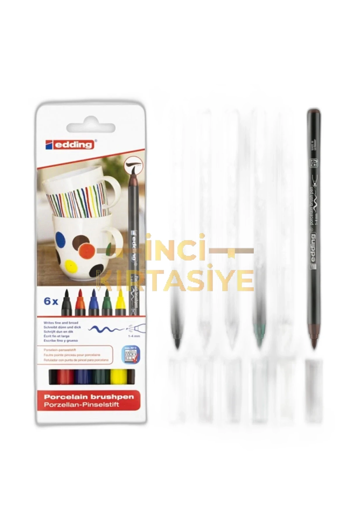 EDDİNG 4200 PORSELEN KALEMI 6LI SET- STANDART RENKLER (E-4200)