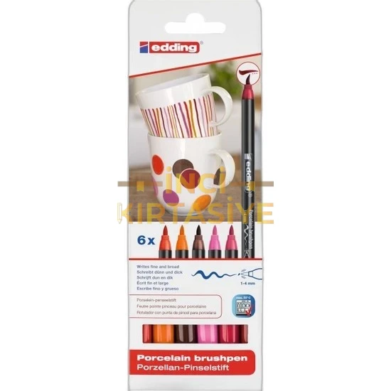 EDDİNG 4200 PORSELEN KALEMI 6LI SET- SICAK RENKLER (E-4200)
