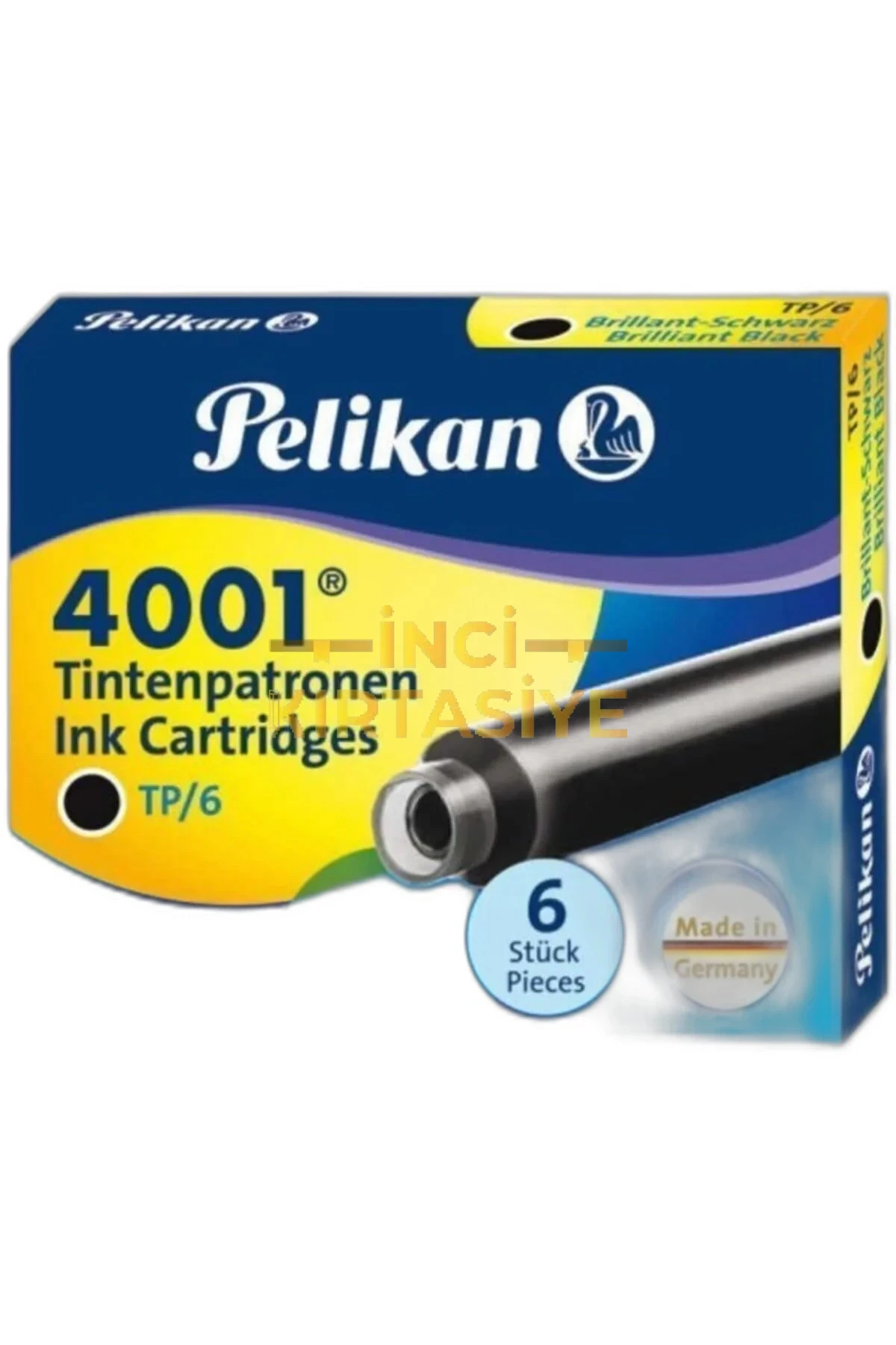 PELİKAN DOLMAKALEM KARTUŞU 4001 KÜÇÜK.SİYAH 6LI