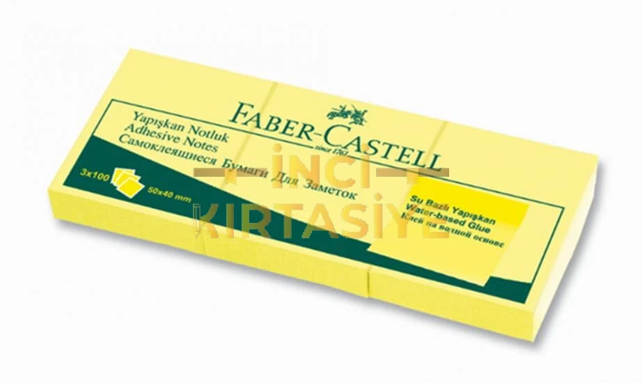FABER-CASTELL YAPIŞKAN NOTLUK 50X40 3LÜ SARI