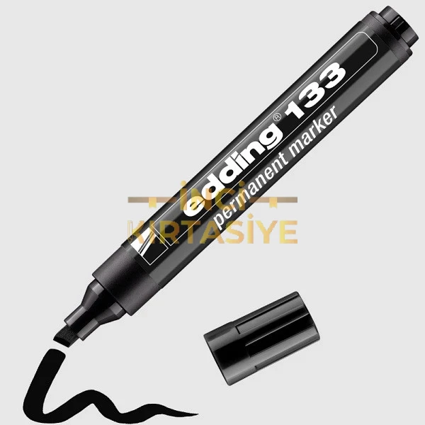 EDDİNG 133 PERMANENT MARKER KOLİ KALEMİ KESİK UÇLU SİYAH
