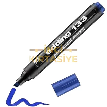 EDDİNG 133 PERMANENT MARKER KOLİ KALEMİ KESİK UÇLU MAVİ