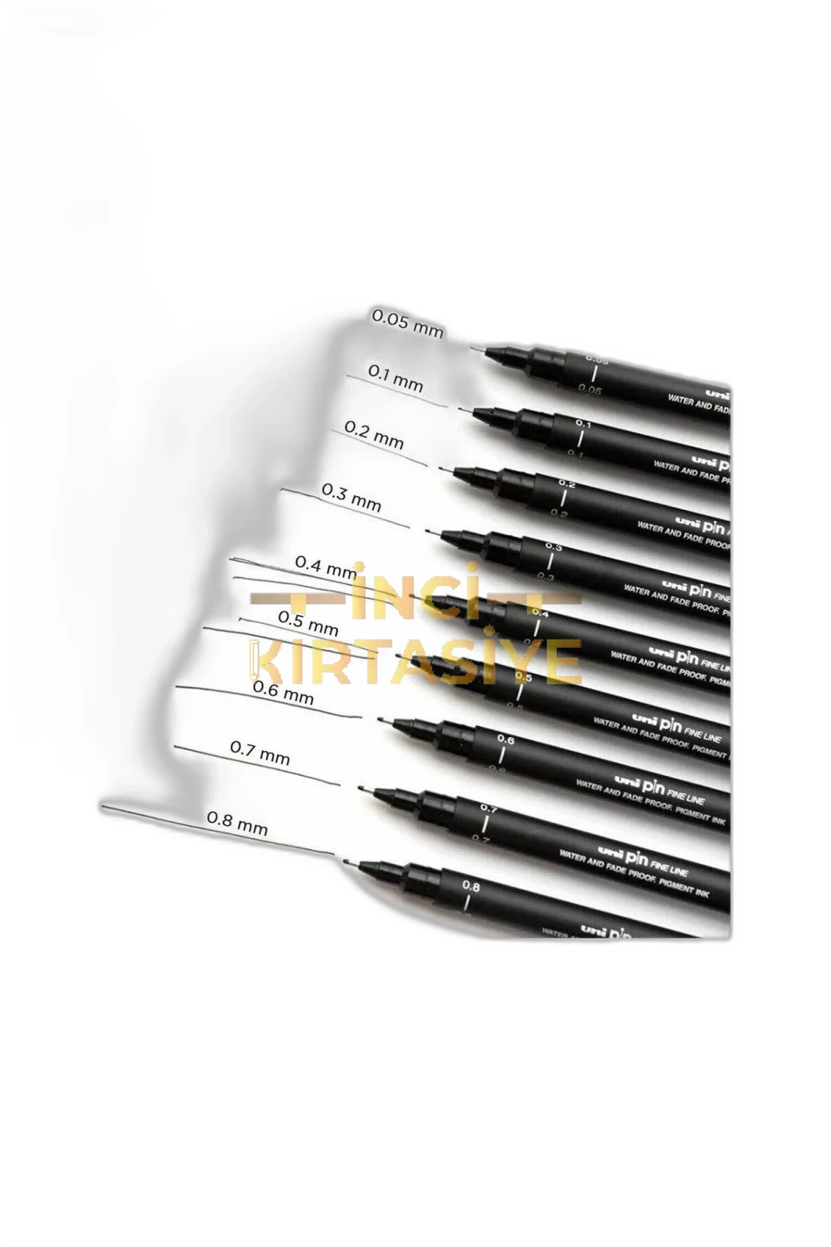 UNİ PİN 0.4 FİNE LİNE AKRİLİK UÇLU KALEM SİYAH