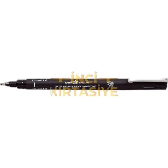 UNİBALL PİN 1.0MM FİNELİNE KESİK UÇLU KALEM SİYAH