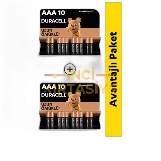 DURACELL AAA 1,5V ALKALİNE İNCE PİL 2'Lİ