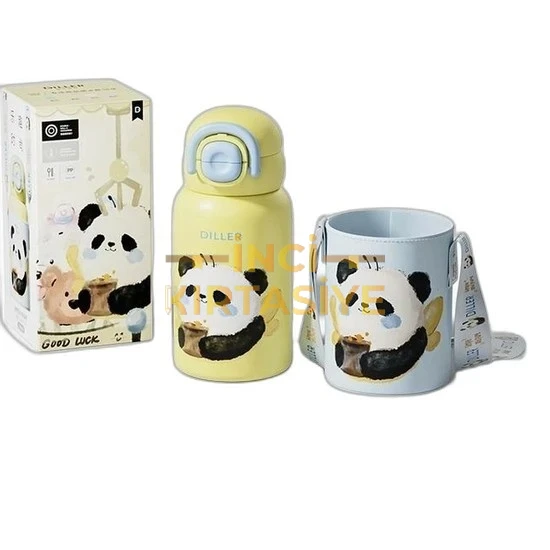 VAGONLİFE DILLER ÇELİK PİPETLİ / PİPETSİZ KULLANIM TAŞIMA ASKILI KILIF MATARA/TERMOS D9241 520ML YEL