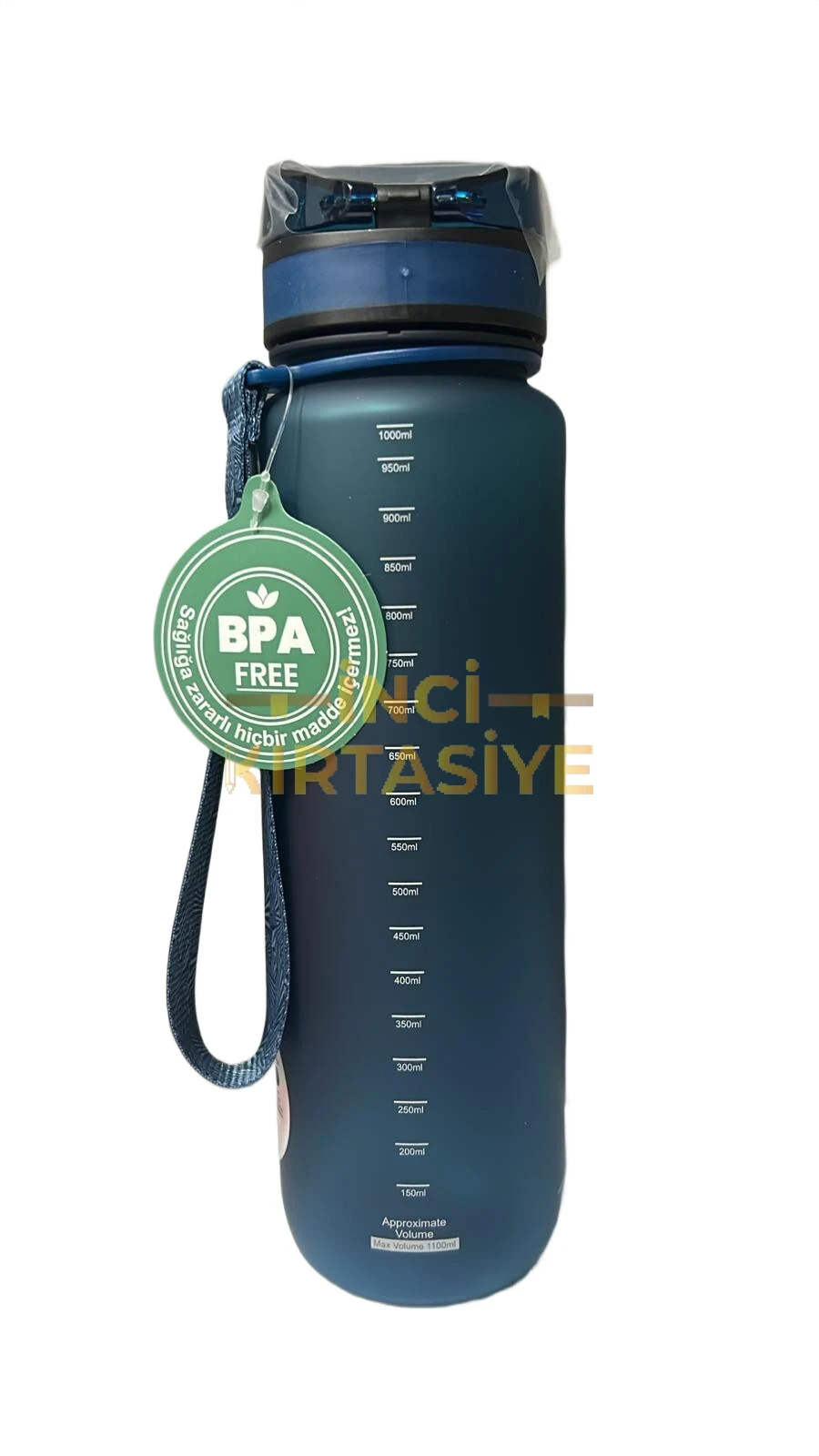 UZSPACE 1000 ML SOFT-TOUCH TRİTAN SU MATARASI PETROL MAVİSİ