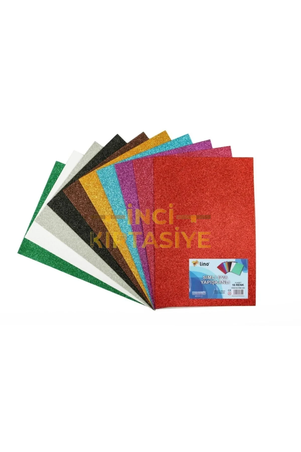 LİNO EVA 20X30 CM.10 RENK 2 MM. SİMLİ, YAPIŞKANLI 10'LU PAKET