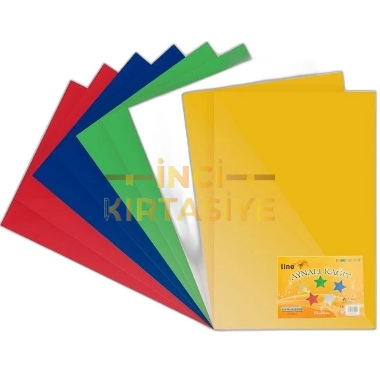 LİNO AYNALI (METALİK) KARTON 5 RENK 10'LU (23X33 CM.)