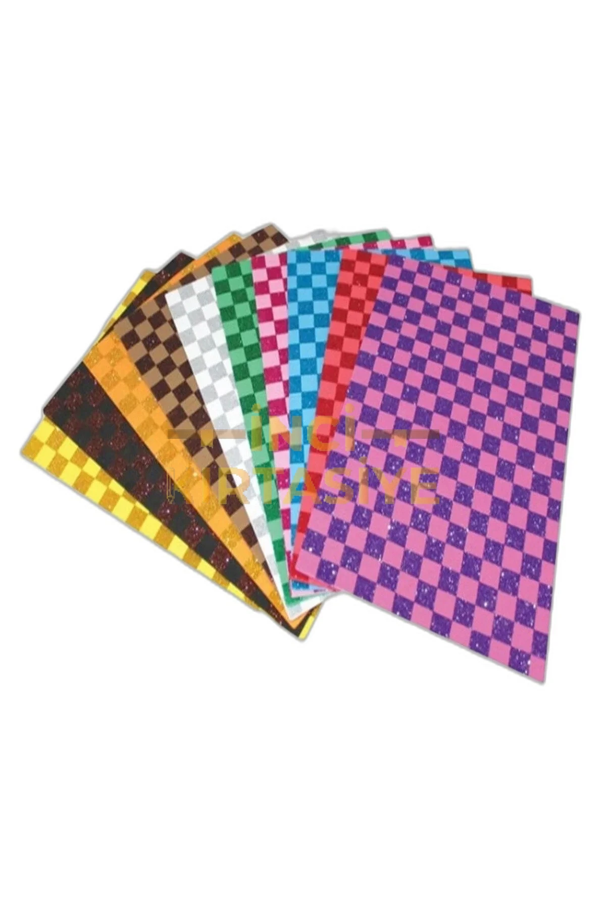 LİNO EL İŞİ KAĞIDI SİMLİ KARE DESENLİ 10 RENK 10'LU (20X30 CM.)