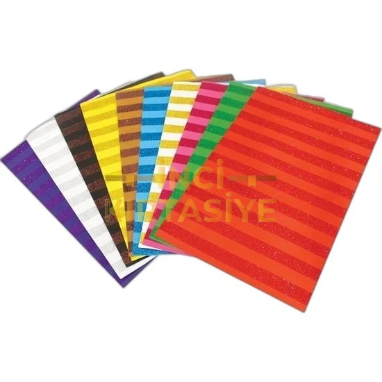 LİNO EL İŞİ KAĞIDI SİMLİ ÇİZGİ DESENLİ 10 RENK 10'LU (20X30 CM.)