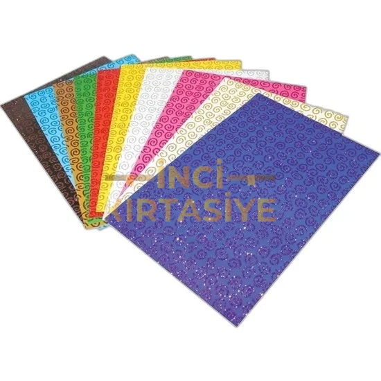 LİNO EL İŞİ KAĞIDI SİMLİ SPİRAL DESENLİ 10 RENK 10'LU (20X30 CM.)