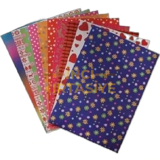 LİNO DESENLİ LÜKS ELİŞİ KAĞIDI 10 DESEN  10'LU(23X33 CM.)