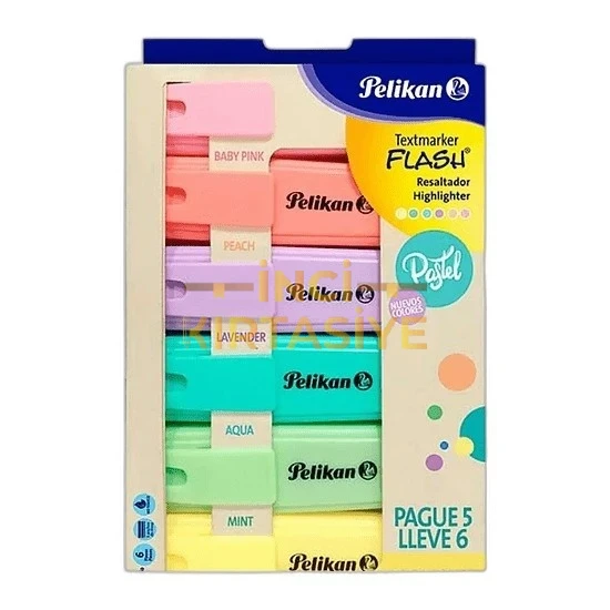 PELİKAN 6 LI PASTEL FOSFORLU İŞARETLEME KALEMİ