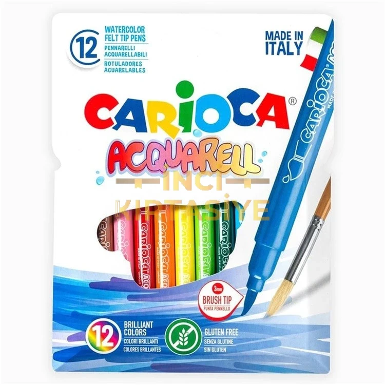 CARİOCA ACQUARELL FIRÇA UÇLU KEÇELİ BOYA KALEMİ 12'Lİ