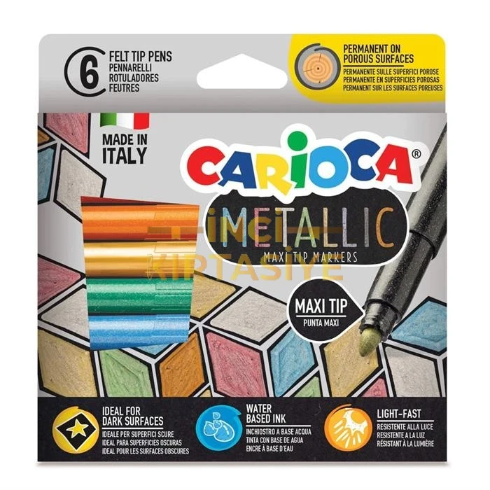 CARİOCA METALİK JUMBO KEÇELİ KALEM 6'LI