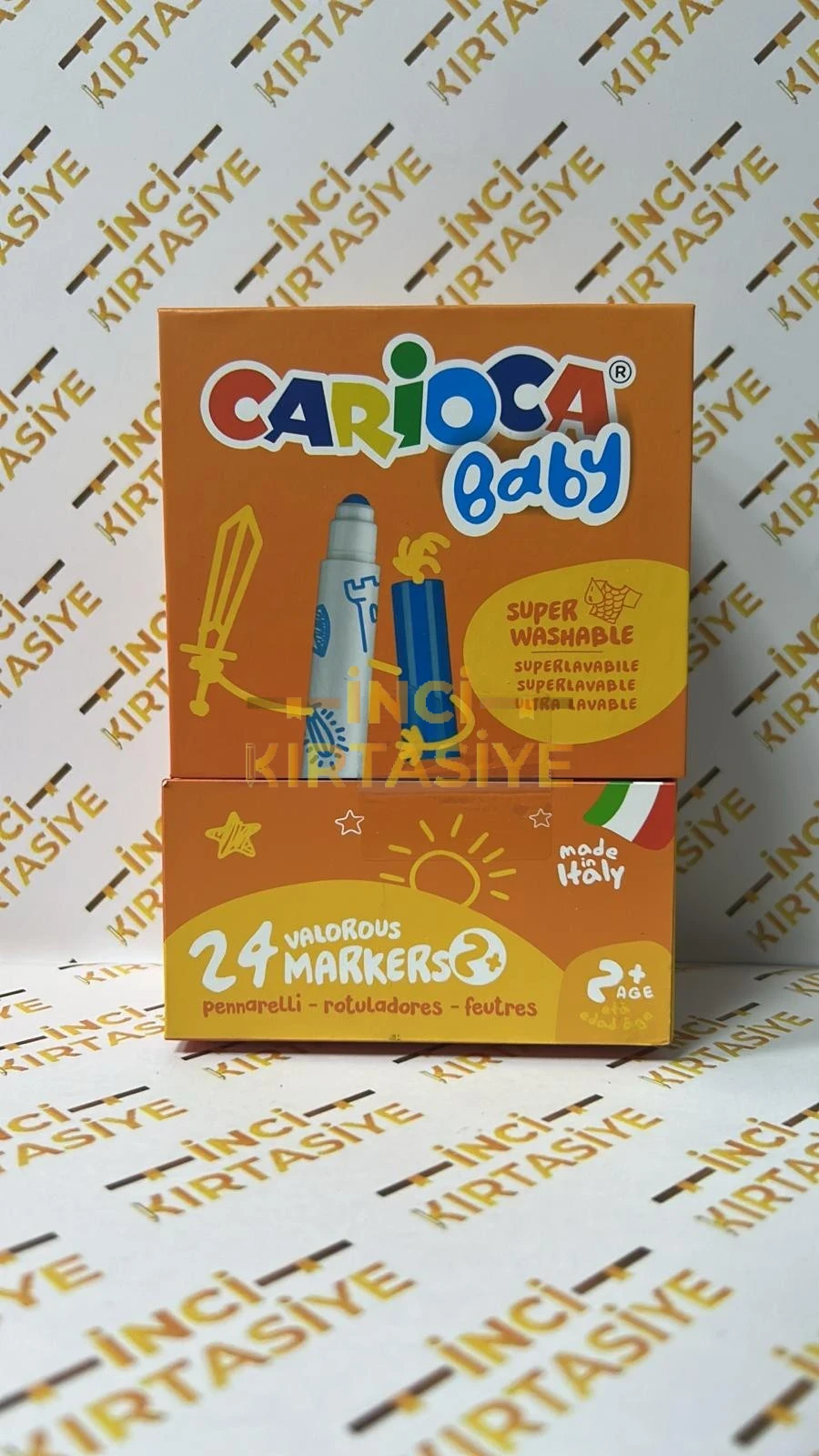 CARİOCA JUMBO BEBEK YIKANABİLİR KEÇELİ BOYA KALEMİ 24'LÜ 2+ YAŞ