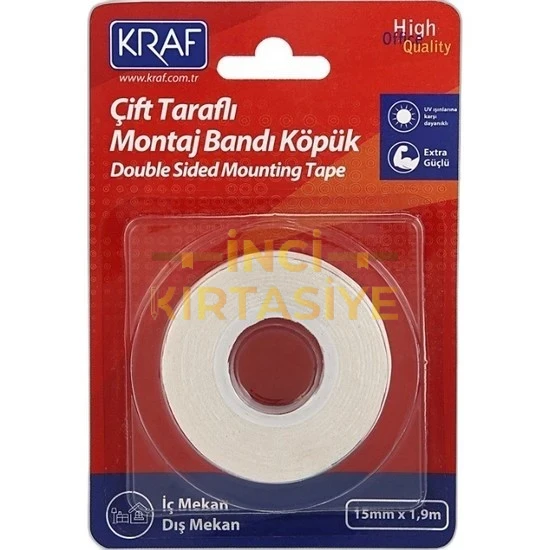 KRAF MONTAJ BANDI ÇİFT TARAFLI 15MMX1,9M 2510G