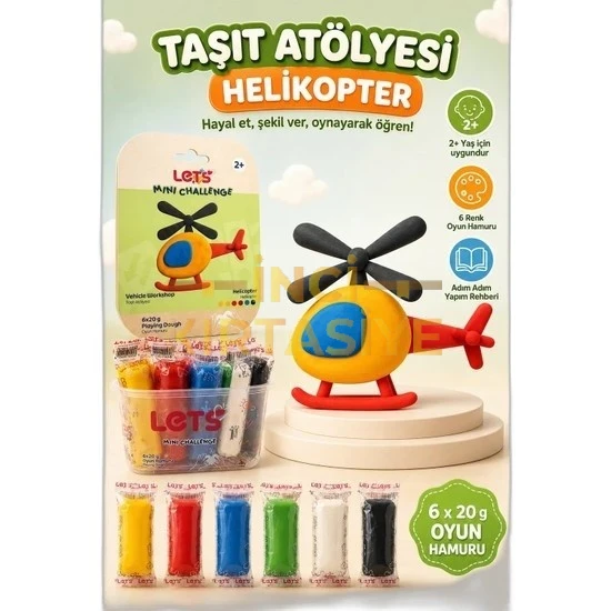 LETS OYUN HAMURU TAŞIT ATÖLYESİ HELİKOPTER 6 RENK 120G