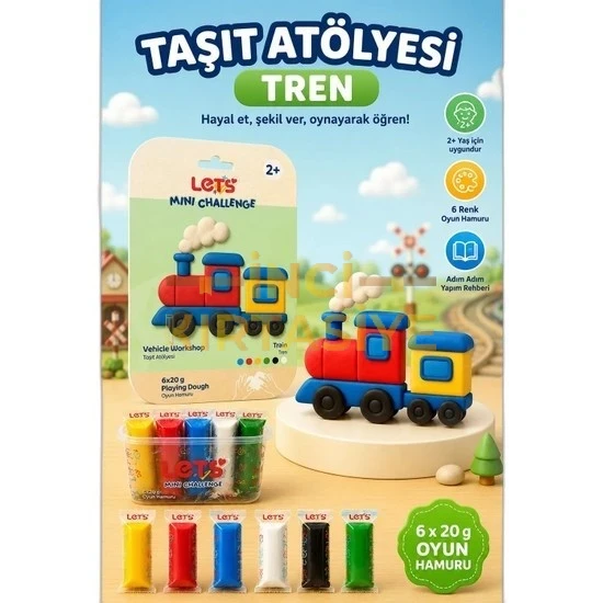 LETS OYUN HAMURU TAŞIT ATÖLYESİ TREN 6 RENK 120G
