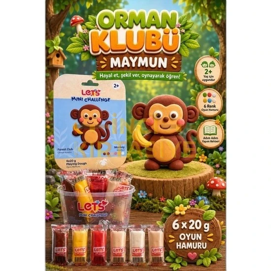 LETS OYUN HAMURU ORMAN KULÜBÜ MAYMUN 6 RENK 120G