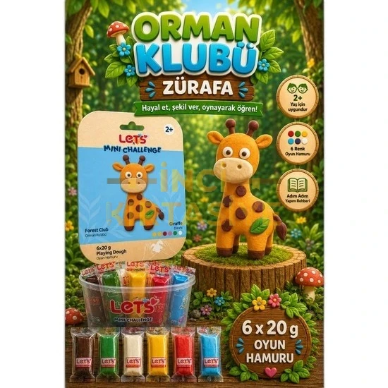 LETS OYUN HAMURU ORMAN KULÜBÜ ZÜRAFA 6 RENK 120G