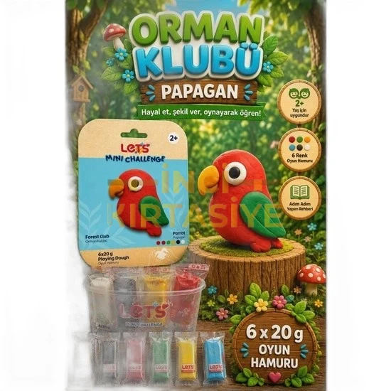 LETS OYUN HAMURU ORMAN KULÜBÜ PAPAĞAN 6 RENK 120G