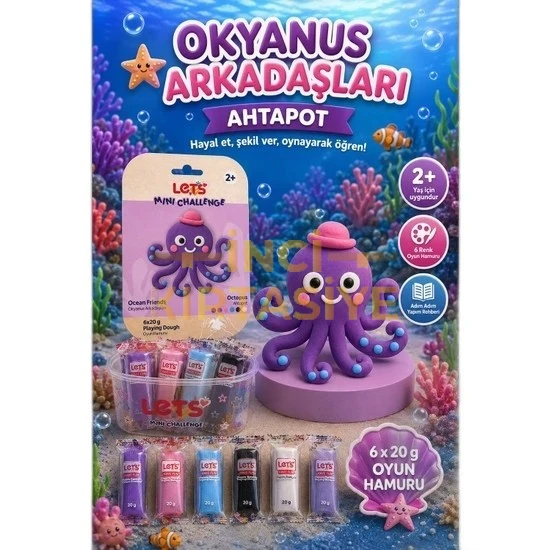 LETS OYUN HAMURU OKYANUS ARKADAŞLARI AHTAPOT 6 RENK 120G